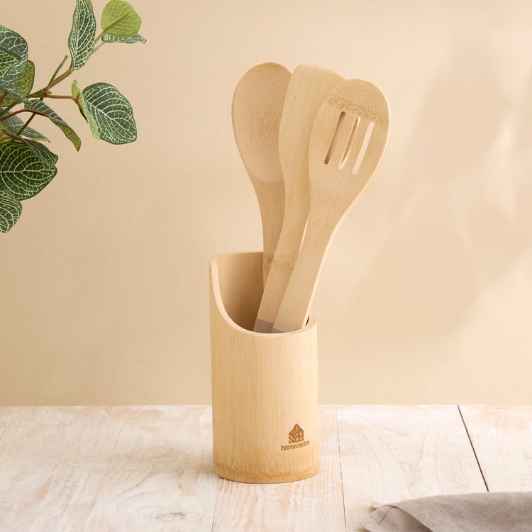 Nesta Eartha 4Pcs Bamboo Cutlery Set with Holder