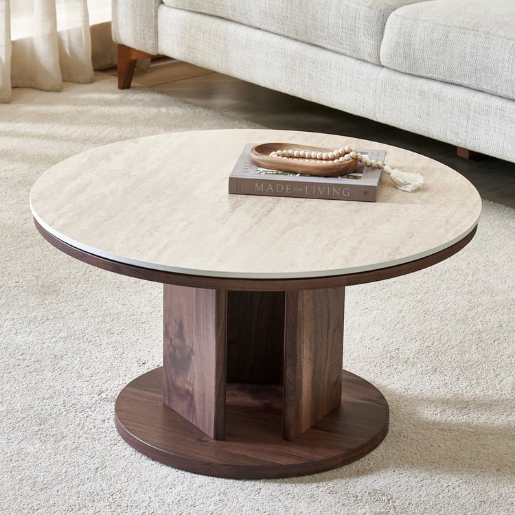 Helios Kelly Sintered Stone Top Coffee Table - Walnut