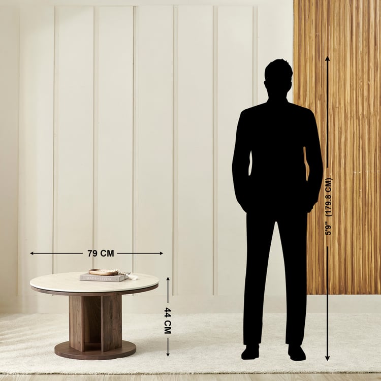 Helios Kelly Sintered Stone Top Coffee Table - Walnut