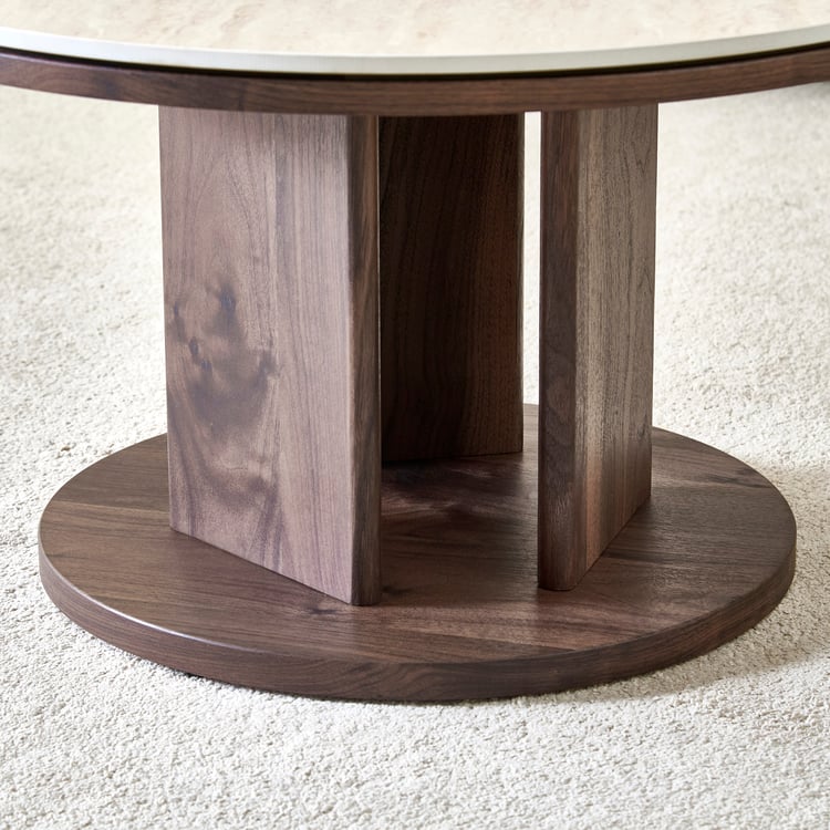 Helios Kelly Sintered Stone Top Coffee Table - Walnut