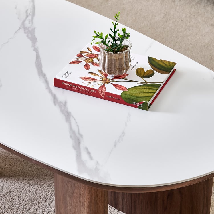 Jenna Ceramic Top Coffee Table - White