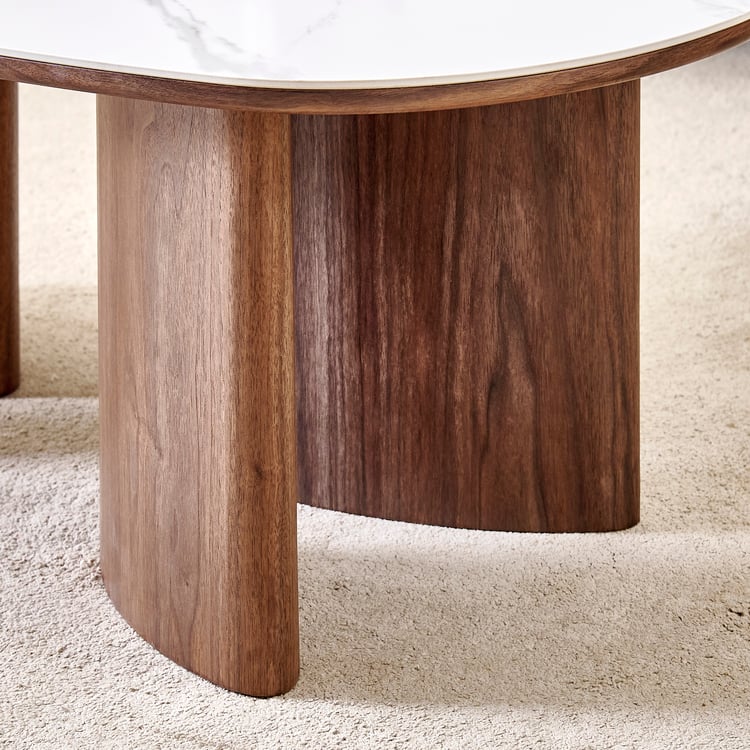 Jenna Ceramic Top Coffee Table - White