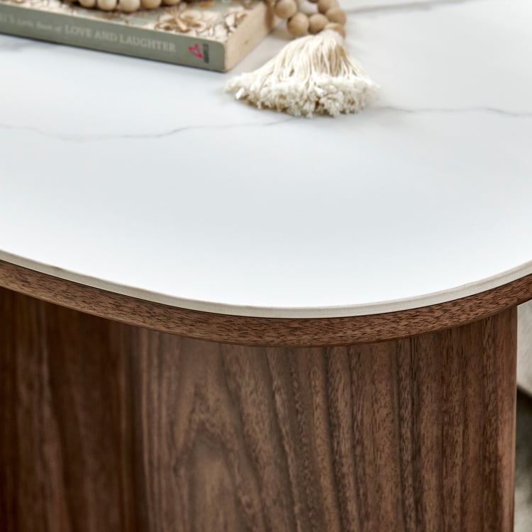 Jenna Ceramic Top End Table - White