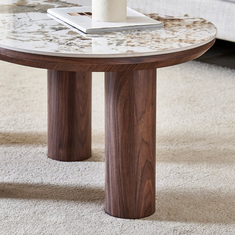 Jacy Ceramic Top Coffee Table - White