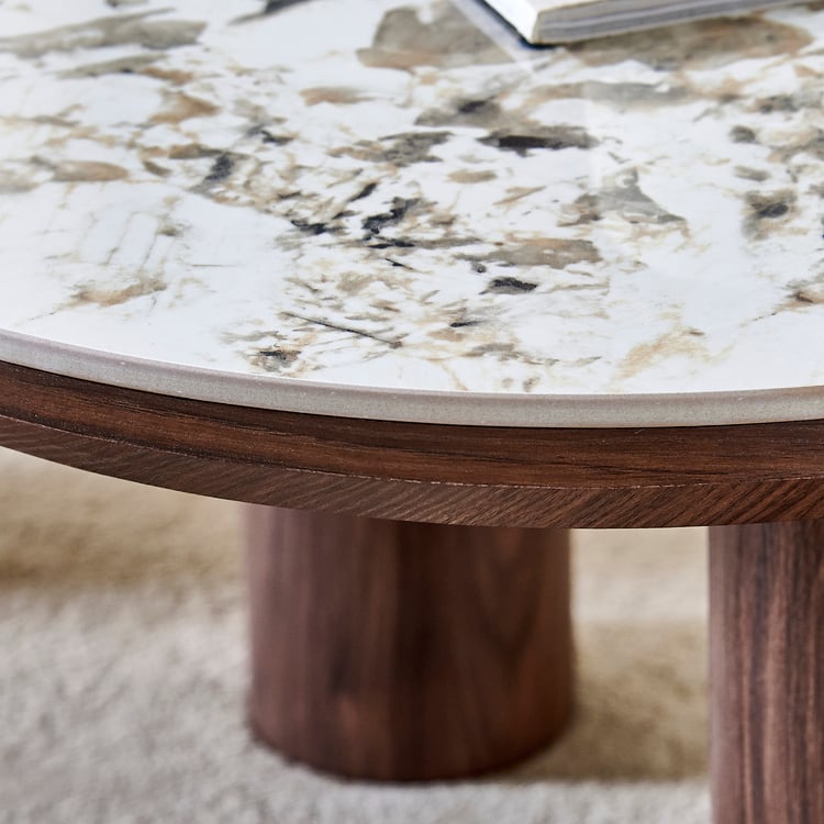 Jacy Ceramic Top Coffee Table - White