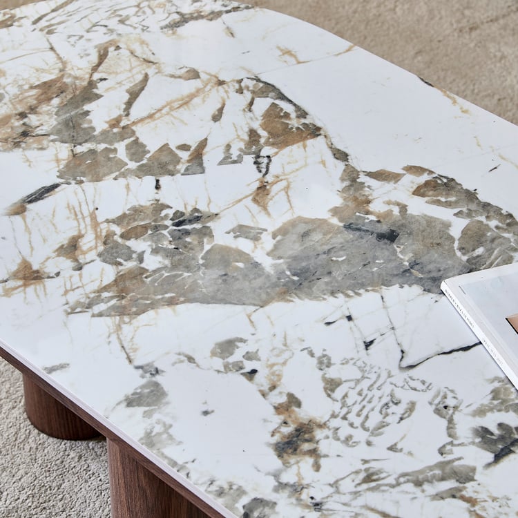 Jacy Ceramic Top Coffee Table - White