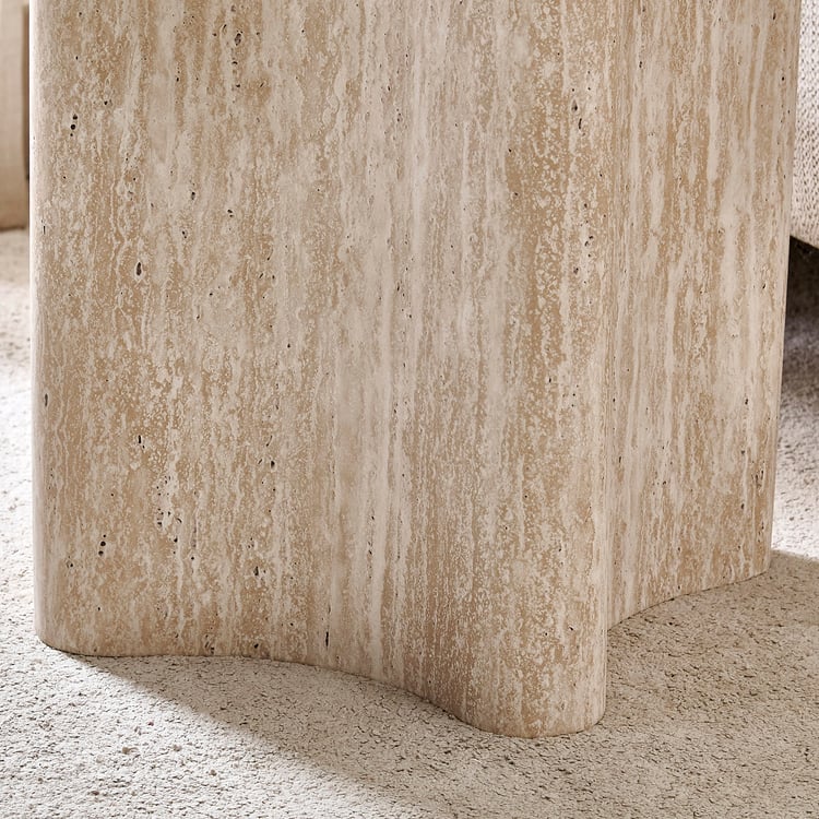 Shelby Ceramic Top End Table - Beige