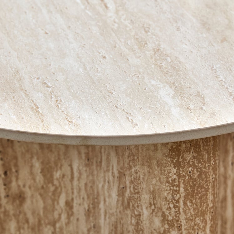Shelby Ceramic Top End Table - Beige