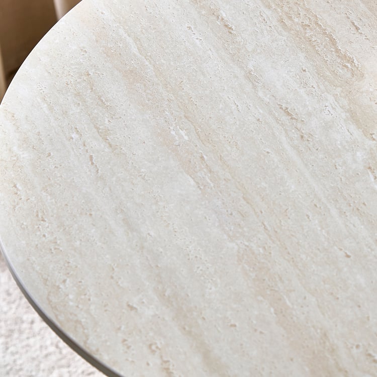Shelby Ceramic Top End Table - Beige