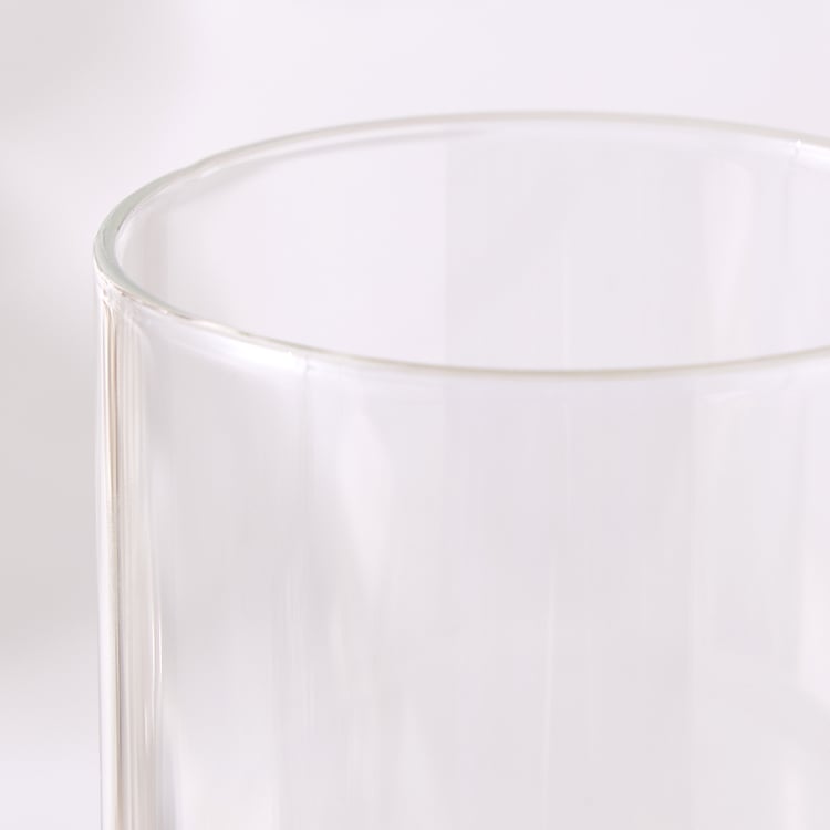 Nesta Eden Ceramic and Glass Ribbed Pillar Candle Holder - Large