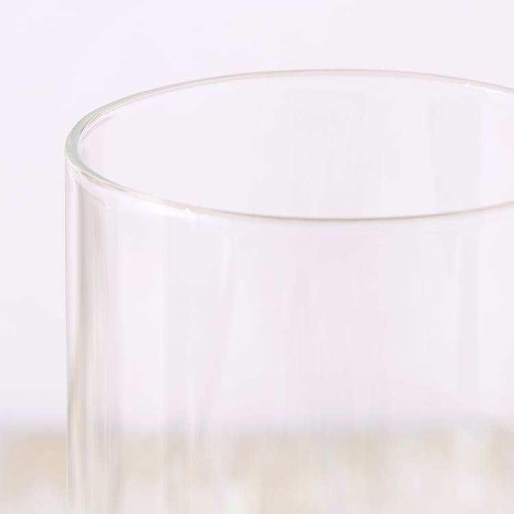 Nesta Eden Ceramic and Glass Ribbed Pillar Candle Holder - Medium