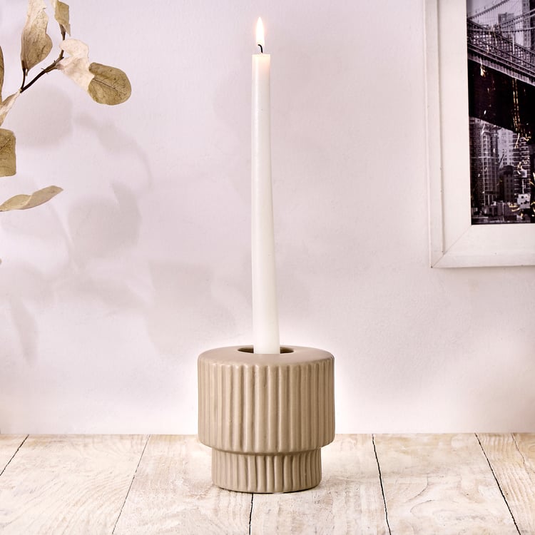 Nesta Eden Ceramic Ribbed Taper Candle Holder