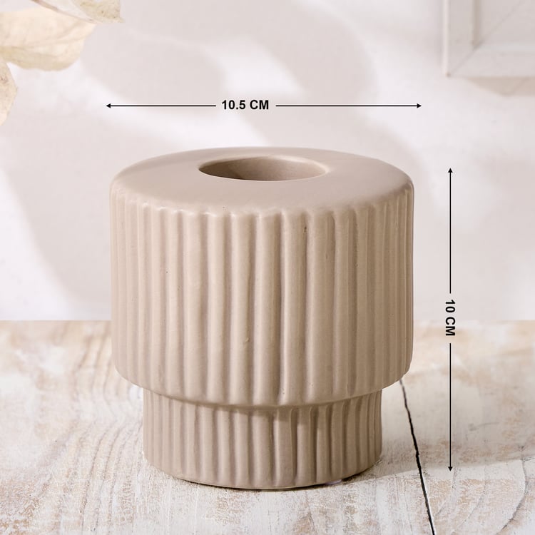 Nesta Eden Ceramic Ribbed Taper Candle Holder