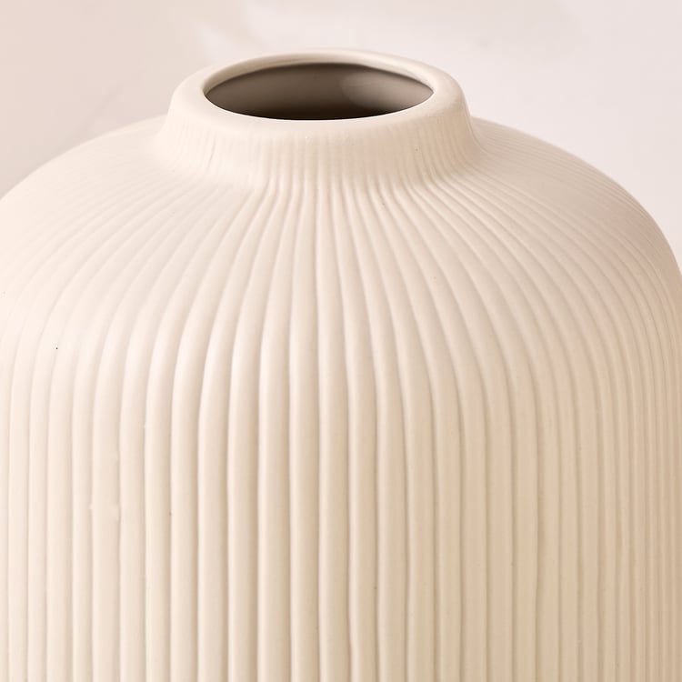 Nesta Eden Ceramic Ribbed Vase - Small