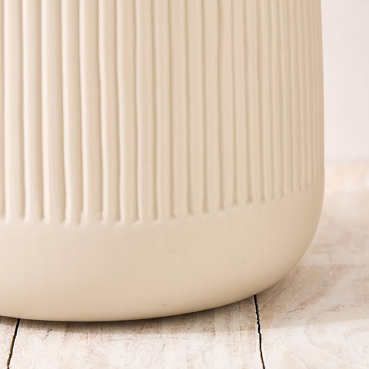 Nesta Eden Ceramic Ribbed Vase - Small