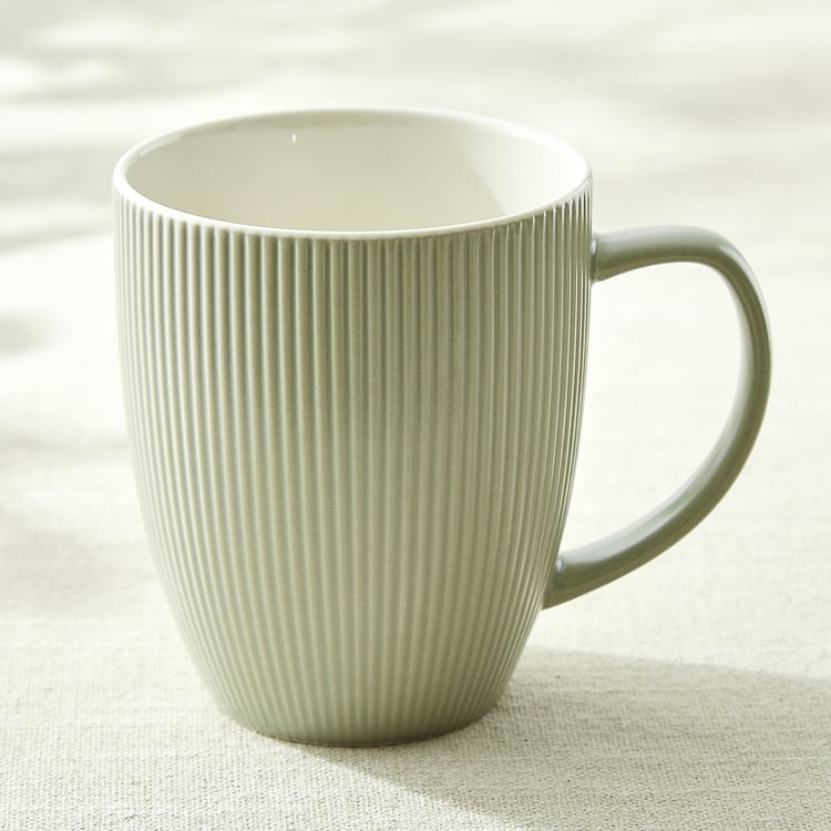 Calyx Bone China Ribbed Coffee Mug - 410ml