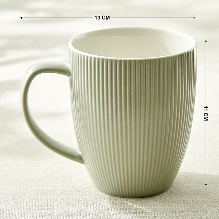 Calyx Bone China Ribbed Coffee Mug - 410ml