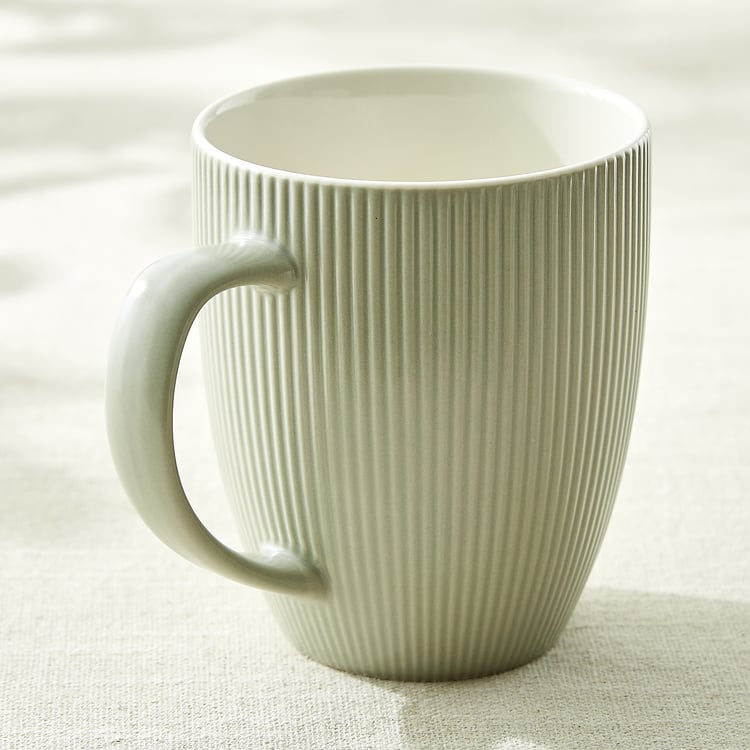 Calyx Bone China Ribbed Coffee Mug - 410ml