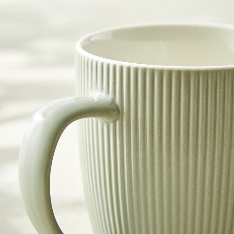Calyx Bone China Ribbed Coffee Mug - 410ml