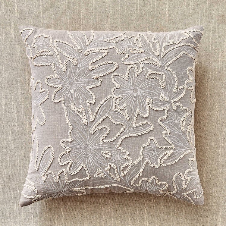 Windsor Flora Embroidered Cushion Cover - 45x45cm