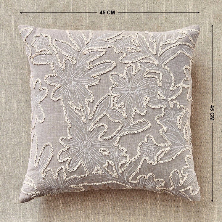 Windsor Flora Embroidered Cushion Cover - 45x45cm