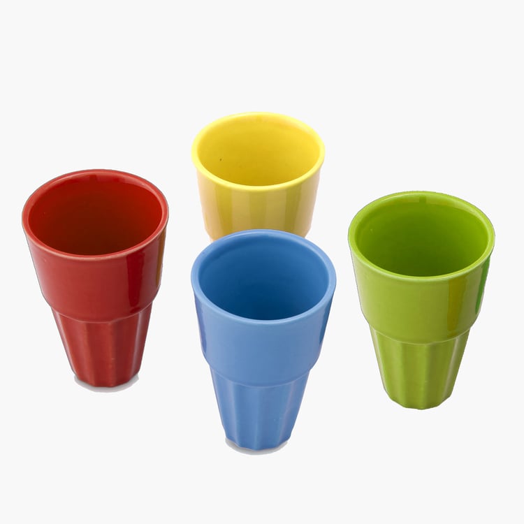 HOMESAKE Set of 4 Ceramic Cutting Chai Cups - 120ml