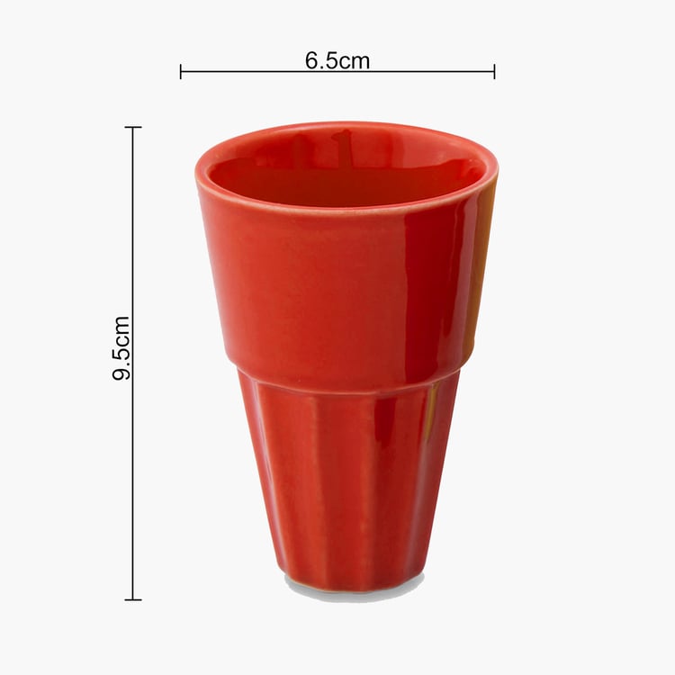 HOMESAKE Set of 4 Ceramic Cutting Chai Cups - 120ml