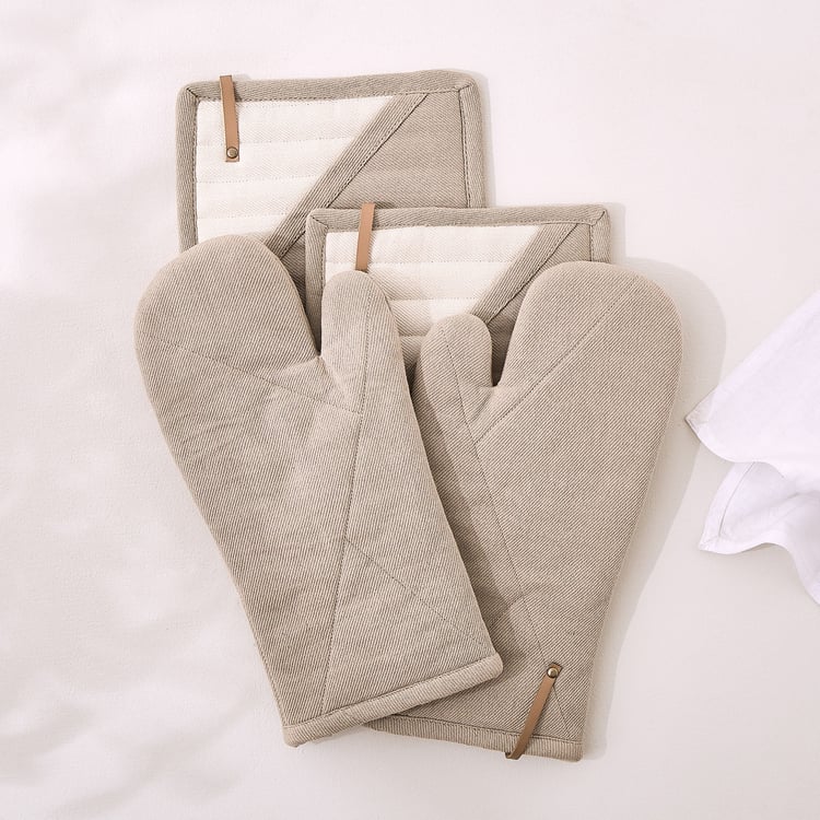 Nesta Loom Set of 2 Cotton Oven Mittens