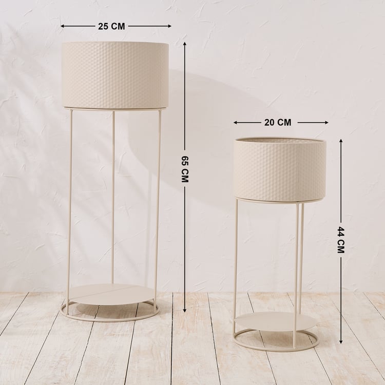 Nesta Rustica Set of 2 Metal Planters with Stands