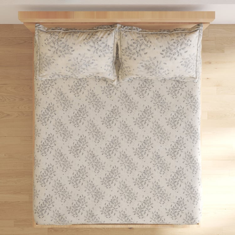 Ezra Ardeera Cotton 144TC Floral Print 3Pcs King Fitted Bedsheet Set