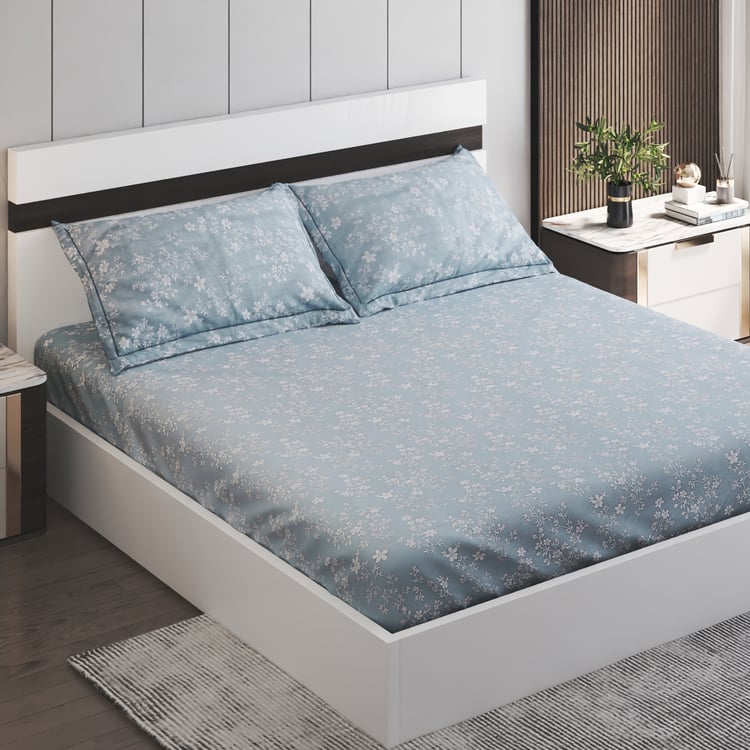 Ezra Daisy Cotton 144TC Floral Print 3Pcs King Fitted Bedsheet Set