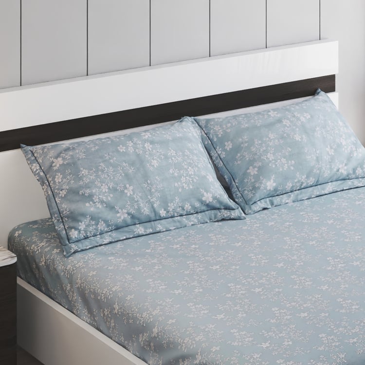 Ezra Daisy Cotton 144TC Floral Print 3Pcs King Fitted Bedsheet Set
