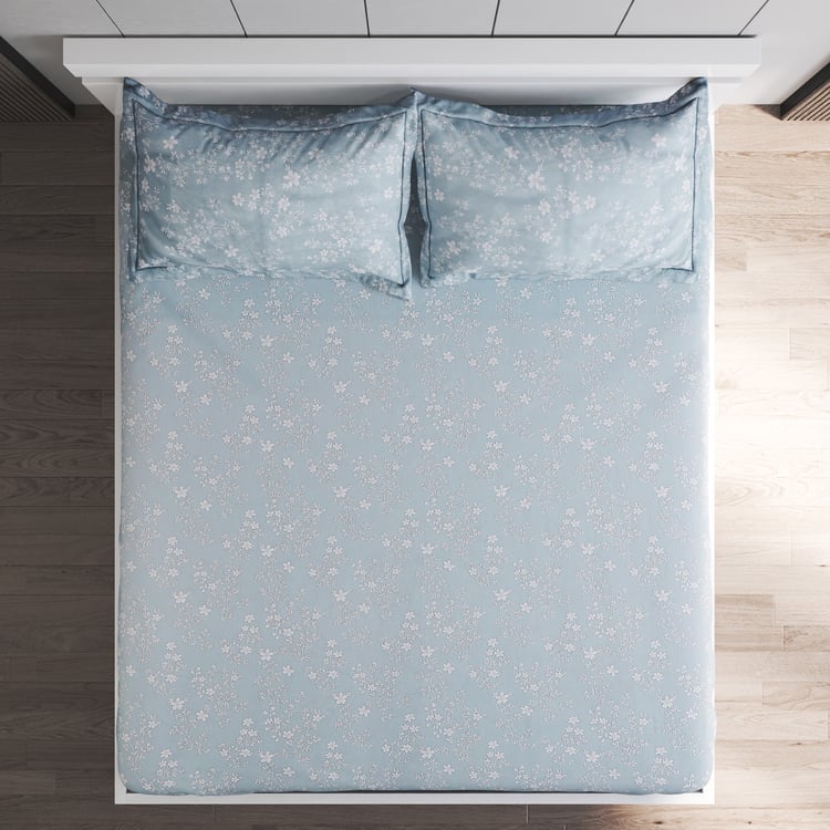 Ezra Daisy Cotton 144TC Floral Print 3Pcs King Fitted Bedsheet Set