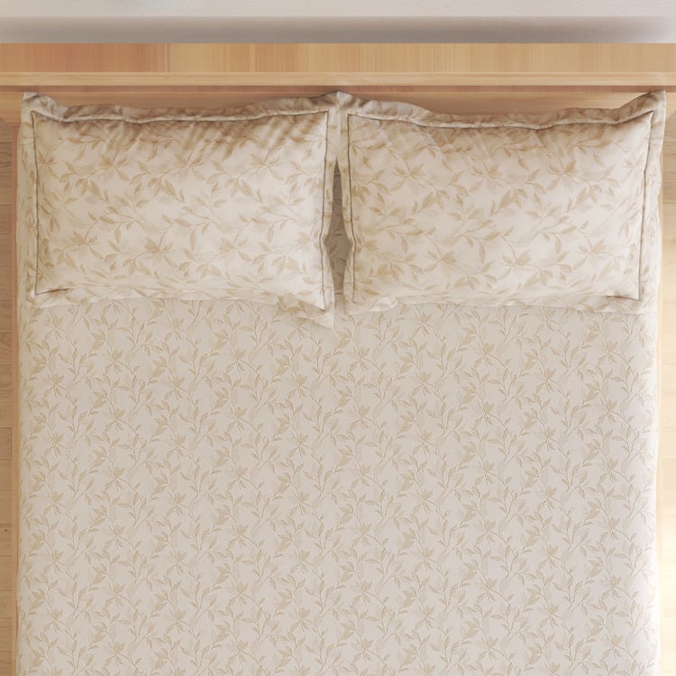 Ezra Foliage Cotton 144TC Printed 3Pcs King Fitted Bedsheet Set