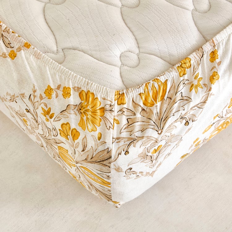 Ezra Gul Cotton 144TC Ethnic Print 3Pcs King Fitted Bedsheet Set