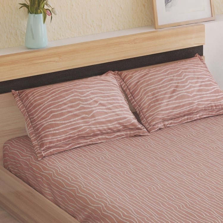 Ezra Mel Cotton 144TC Printed 3Pcs King Fitted Bedsheet Set