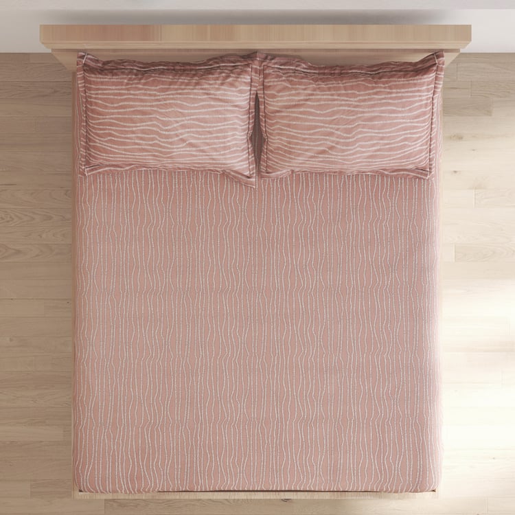Ezra Mel Cotton 144TC Printed 3Pcs King Fitted Bedsheet Set