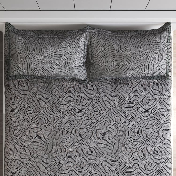 Ezra Mineral Cotton 144TC Printed 3Pcs King Fitted Bedsheet Set