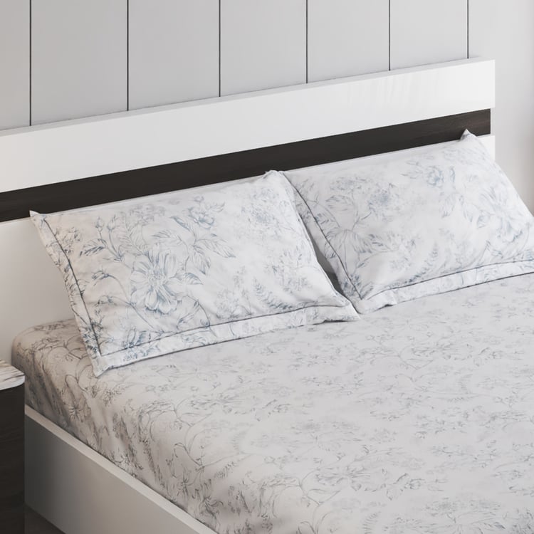 Ezra Zahra Cotton 144TC Floral Print 3Pcs King Fitted Bedsheet Set