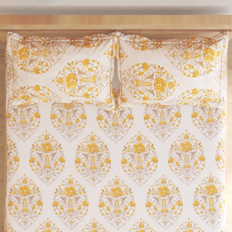 Ezra Gul Cotton 144TC Ethnic Print 3Pcs Queen Bedsheet Set