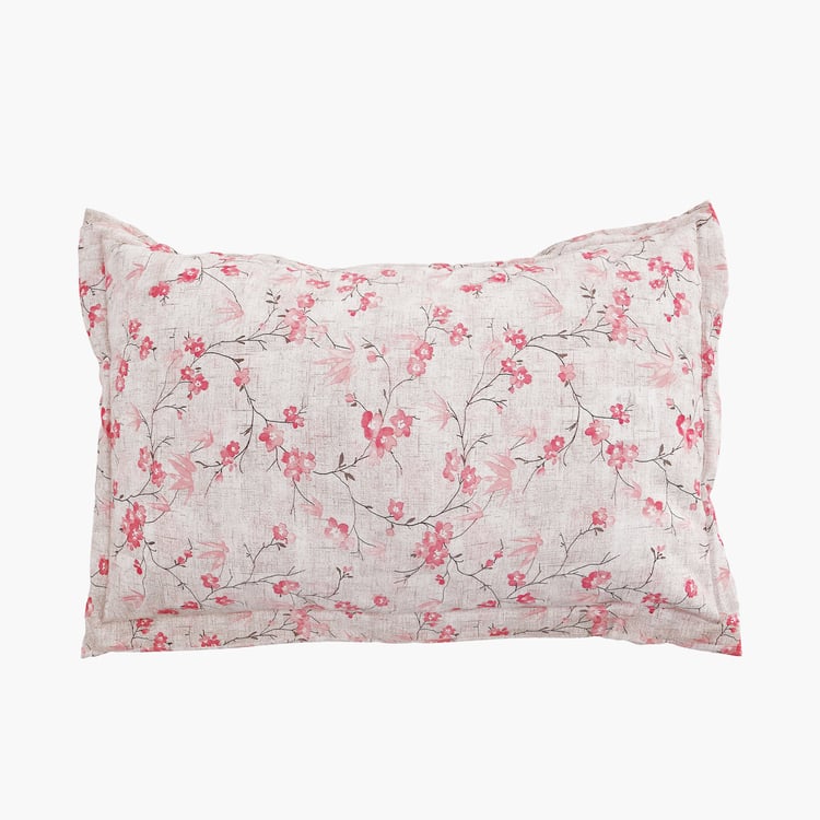 Ezra Bloom Set of 2 Floral Print Pillow Covers - 70x45cm