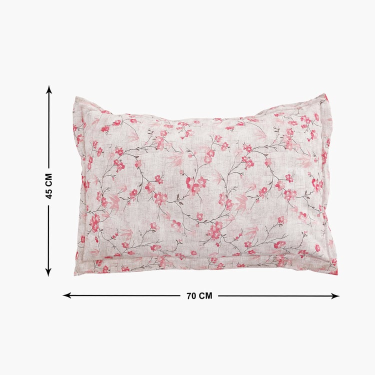Ezra Bloom Set of 2 Floral Print Pillow Covers - 70x45cm