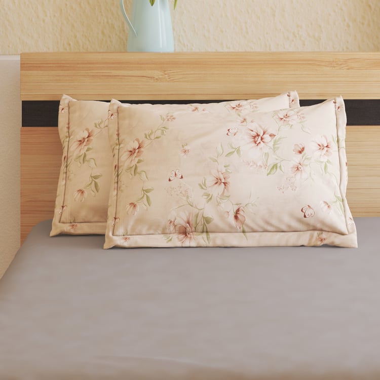 Ezra Peony Set of 2 Floral Print Pillow Covers - 70x45cm