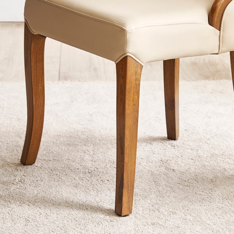 Prince Neo Set of 2 Faux Leather Dining Chairs - Beige