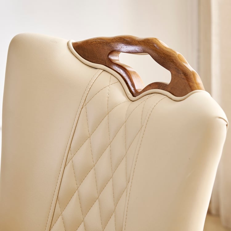 Prince Neo Set of 2 Faux Leather Dining Chairs - Beige