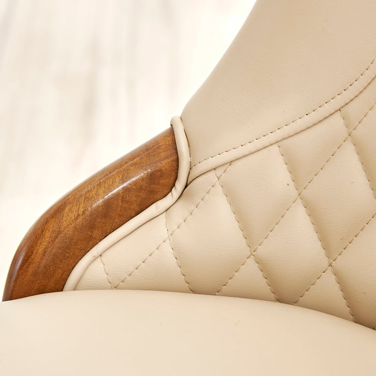 Prince Neo Set of 2 Faux Leather Dining Chairs - Beige