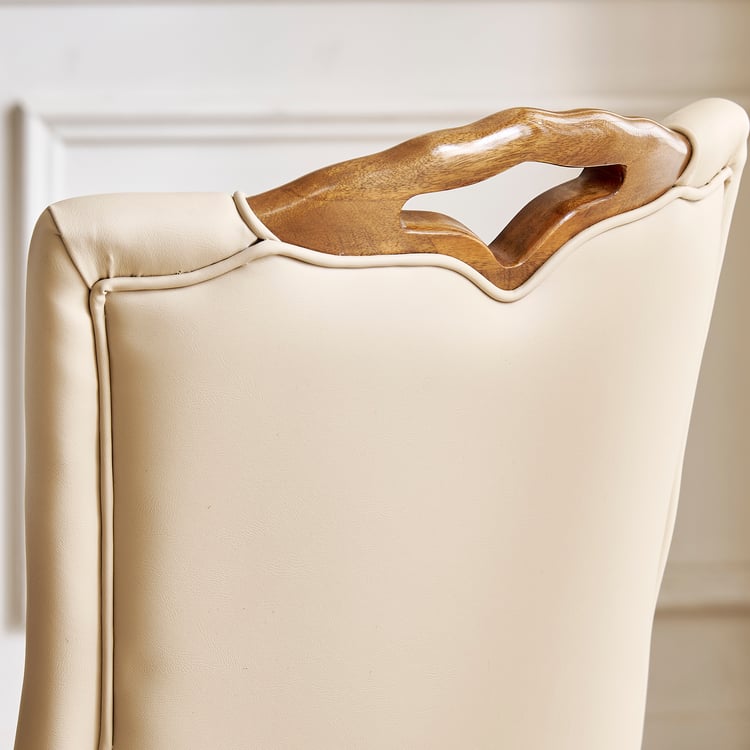 Prince Neo Set of 2 Faux Leather Dining Chairs - Beige