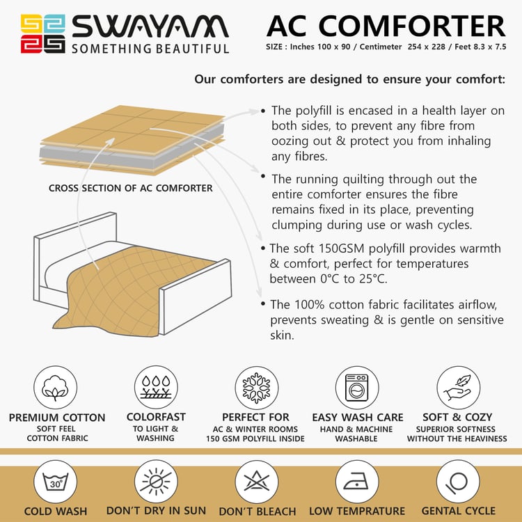 SWAYAM Ananda Cotton Printed Double Comforter