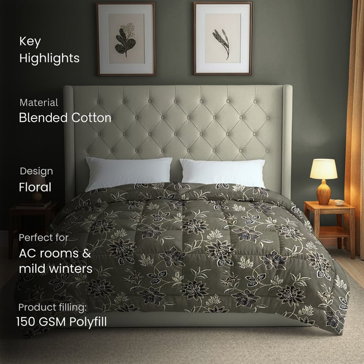 SWAYAM Grand Opal Floral Print Double Comforter