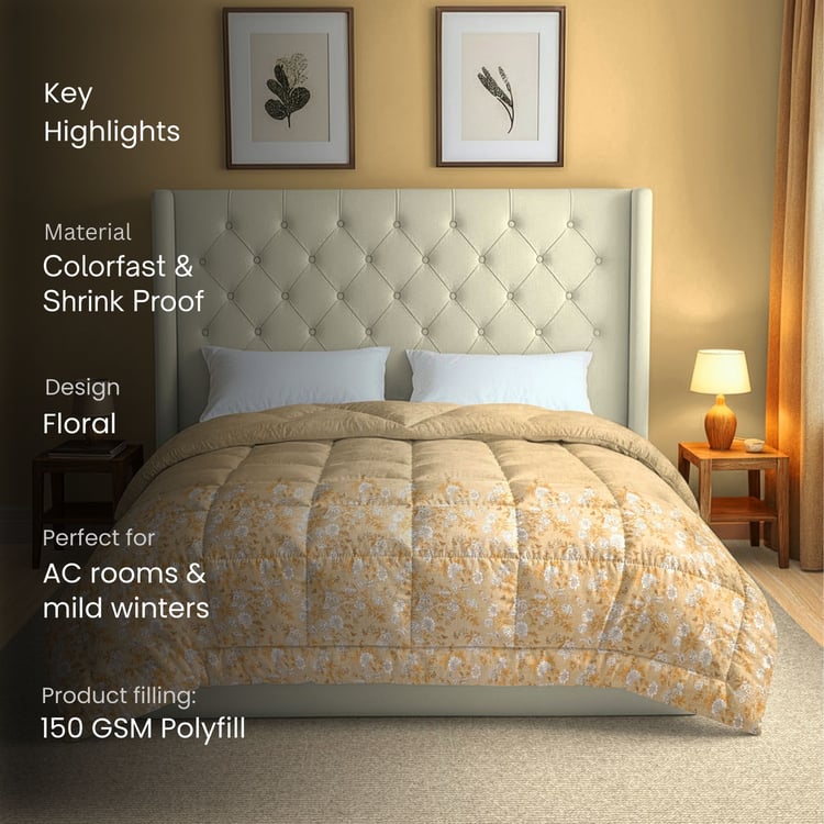 SWAYAM Veda Cotton Floral Print Double Comforter